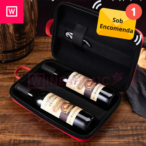 Bolsa Térmica Para 2 Garrafas de Vinho ClassicalWineDeluxe™ com Design Elegante e Acabamento Premium (SOB ENCOMENDA)