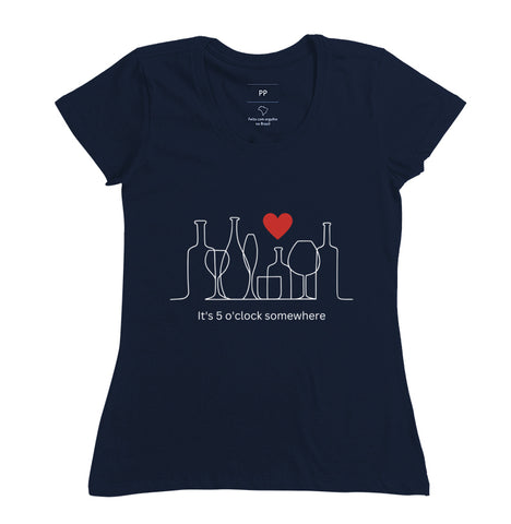 T-shirt Wineaholic Lovers It’s 5 o’clock somewhere !