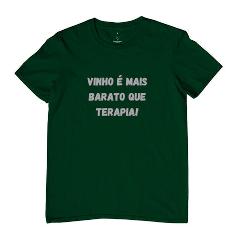 T-Shirt Wineaholic Lovers "Vinho é mais barato que terapia!"