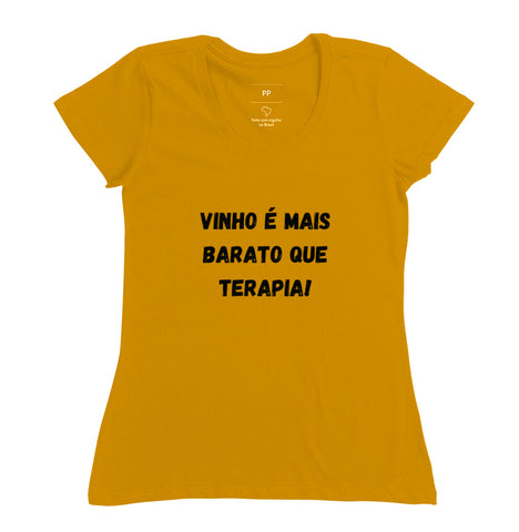 T-Shirt Wineaholic Lovers "Vinho é mais barato que terapia!"