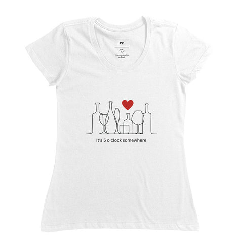 T-shirt Wineaholic Lovers It’s 5 o’clock somewhere !