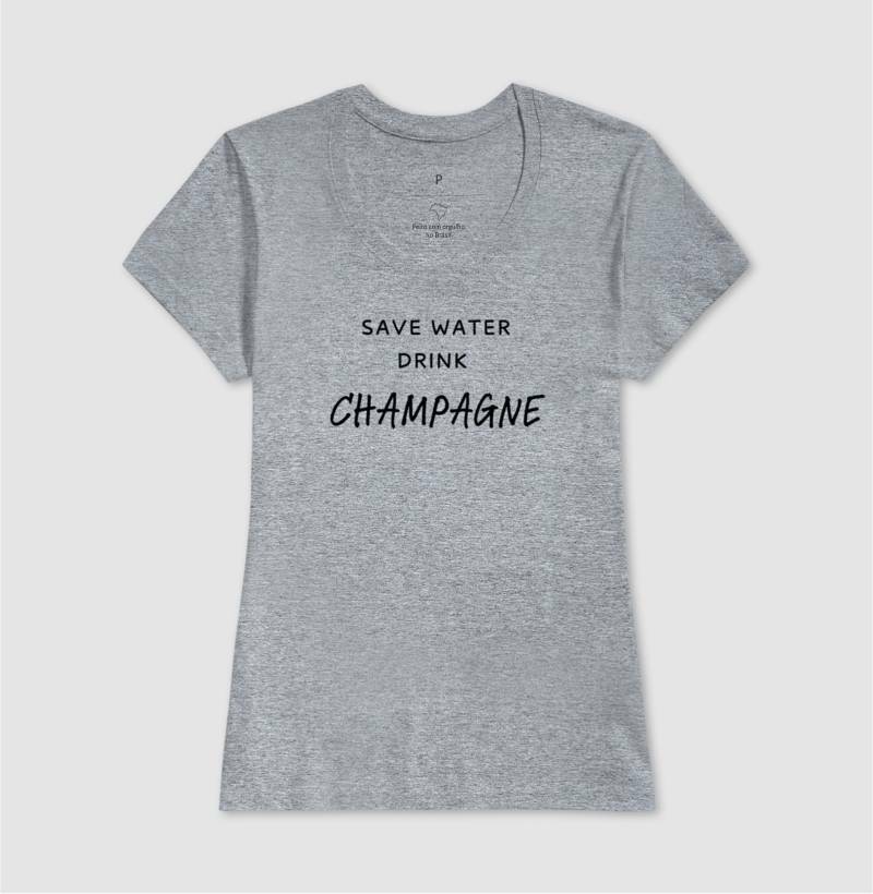 T-Shirt Wineaholic Lovers "SAVE WATER DRINK CHAMPAGNE"