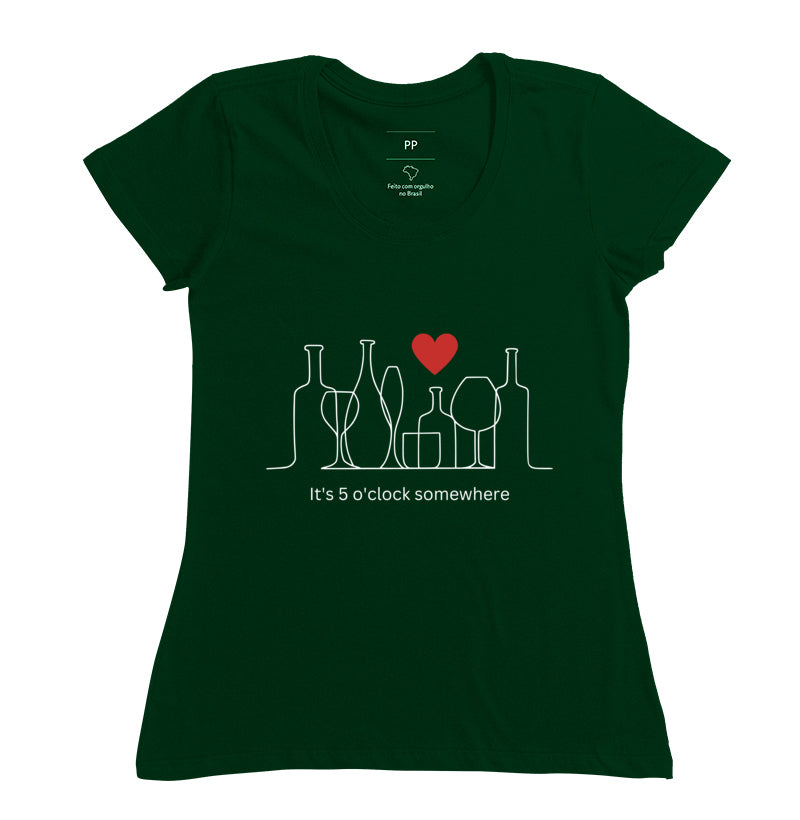 T-Shirt Wineaholic Lovers "It’s 5 o’clock somewhere !"
